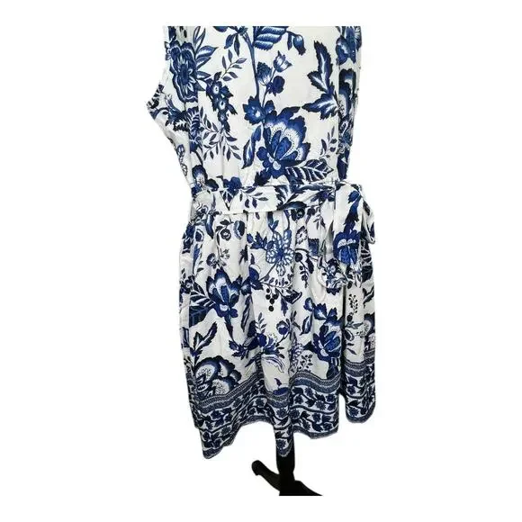Cupshe Blue & White Floral One-Shoulder Mini Dress Size XL - Picture 4 of 9